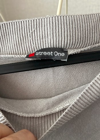 StreetOne Gri Midi Keten Salaş Bohem Kadın Panço