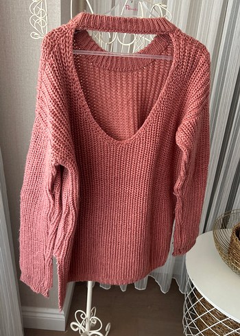Bershka Bershka Pembe Örgü Kadın Triko Kazak
