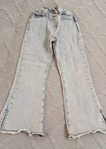 Kiz cocukBej Denim Midi Boy Kot Pantolon - Görsel 2