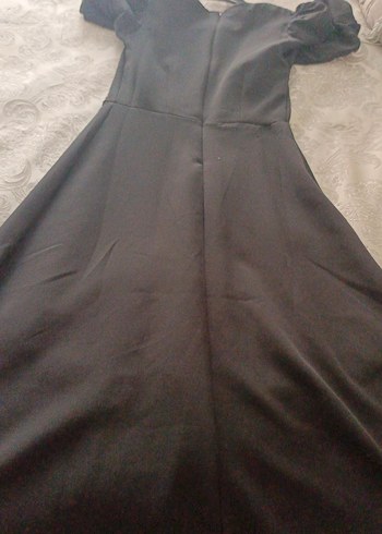 Siyah Uzun V Yaka Gotik Elbise - Görsel 2