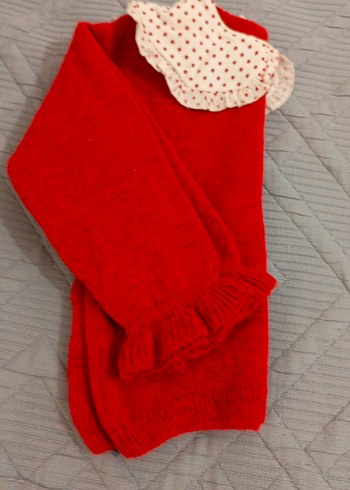 Kırmızı Fırfırlı Yaka Kız Çocuk Kazak - Görsel 2