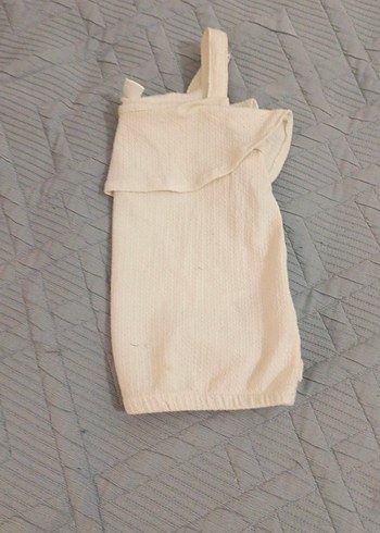 Kız Çocuk Beyaz Keten Kolsuz Bluz - Görsel 2