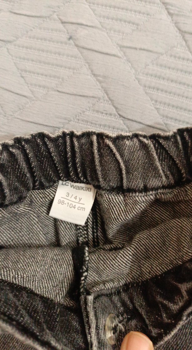 Düğmeli Gri Kot Etek - Görsel 3