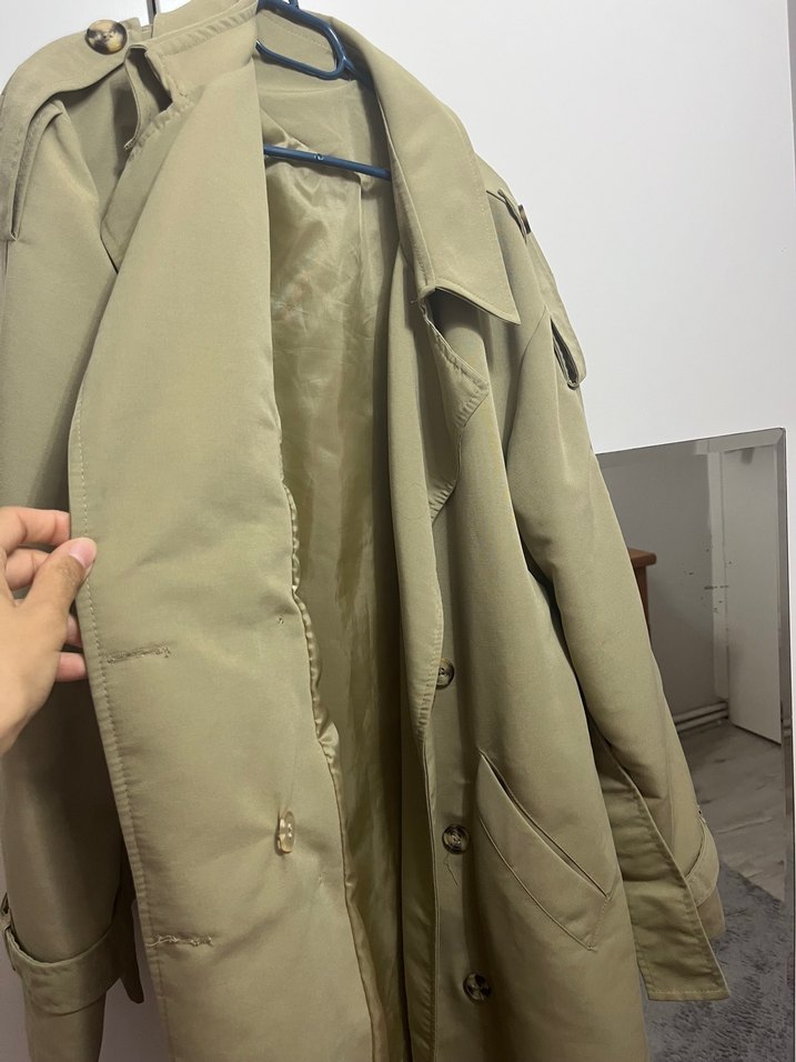 Haki Uzun Kadın Trençkot - Görsel 2