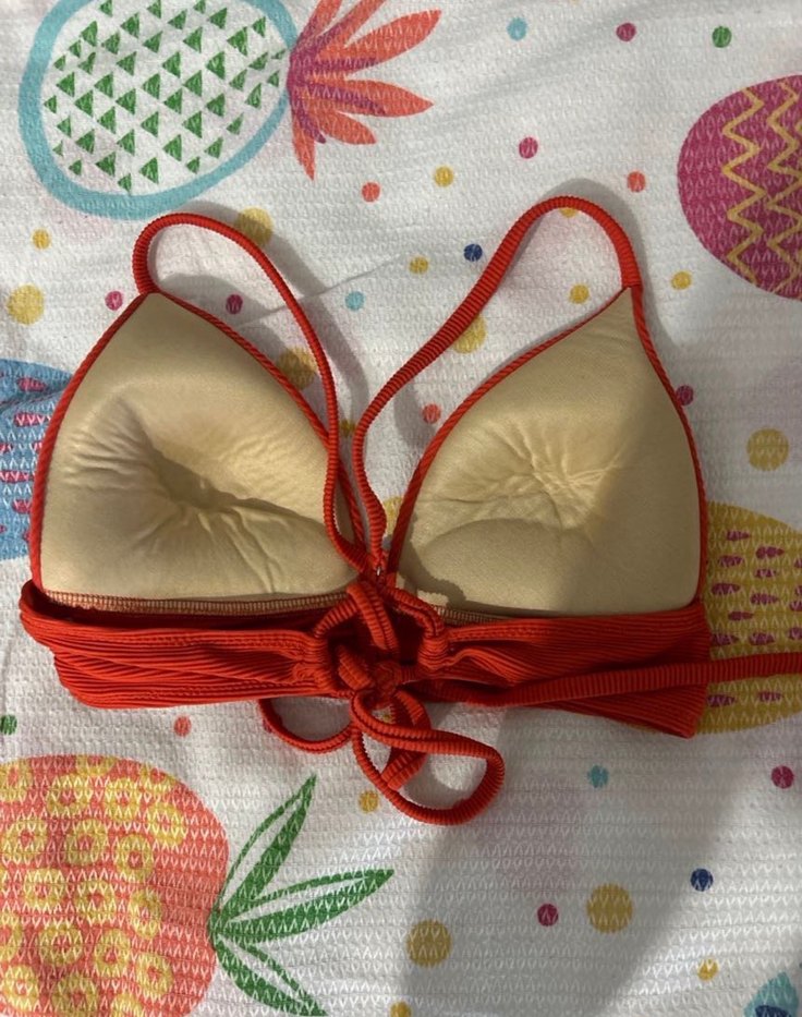 Kırmızı İnce Askılı Kadın Bikini Üstü - Görsel 2