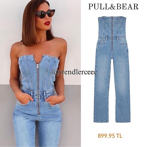 Pull and bear straplez jean tulum SIFIR