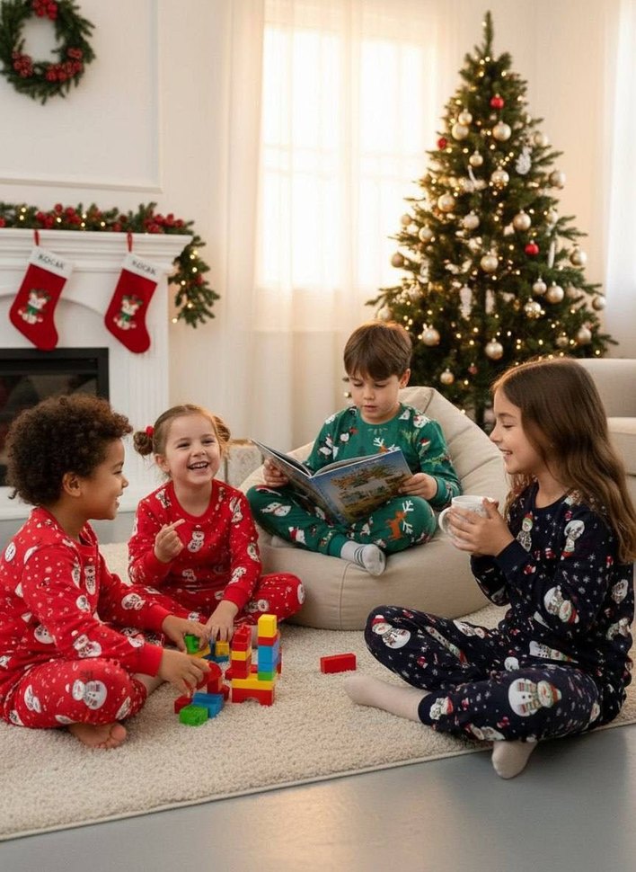 Yılbaşı Çocuk Pijama Takımı - Görsel 2