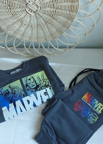 Marvel Baskılı Gri Erkek Çocuk Eşofman Takımı - Görsel 2