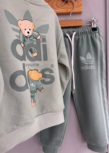 Unisex Çocuk Adidas Sweatshirt ve Eşofman Takımı - Görsel 2