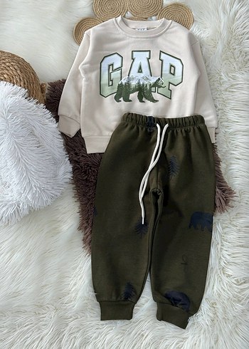 Gri Baskılı Erkek Çocuk Rahat Eşofman Takımı - Görsel 2