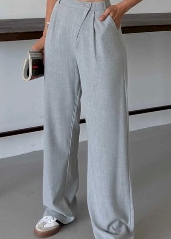 Diğer Gri Midi Kumaş Pantolon, Kemerli, Regular Fit