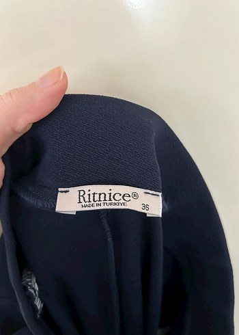s Beden Lacivert Kadın Kumaş Pantolon