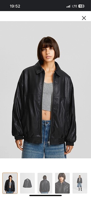 Bershka suni deri dad fit oversize ceket