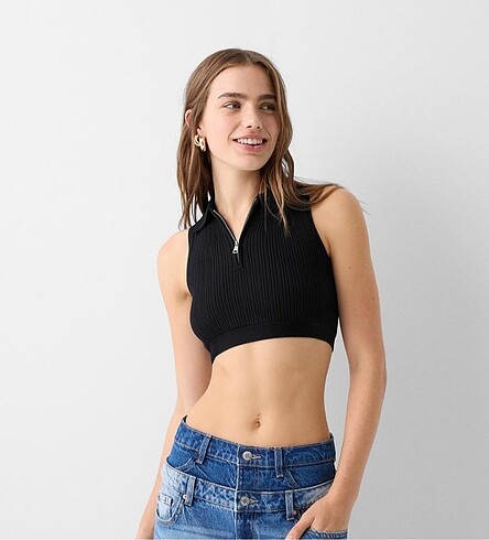 bershka fermuarlı üst