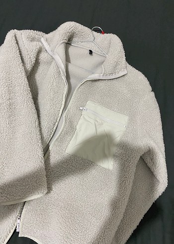 Trendyol & Milla Gri Peluş Rahat Kesim Kadın Ceket