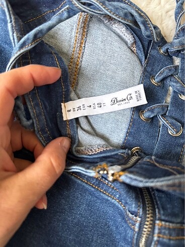 s Beden mavi Renk JEAN LİKRALI ELBİSE