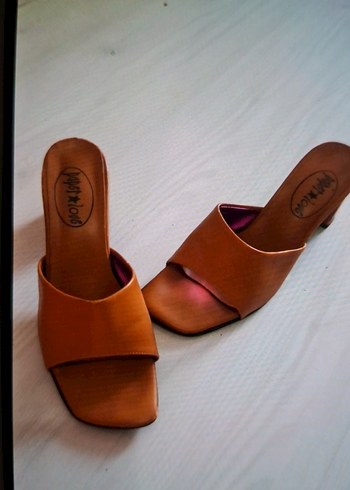 Bej Kadın Topuklu Terlik - Görsel 2