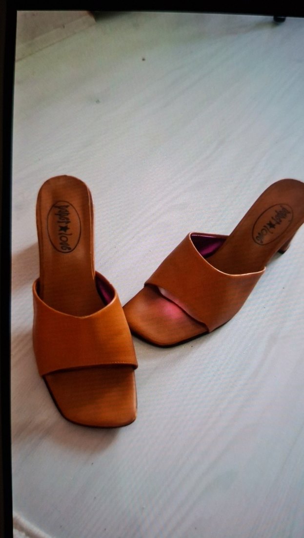 Bej Kadın Topuklu Terlik - Görsel 2