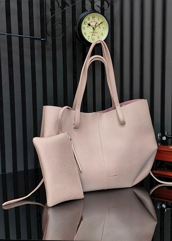 Pembe ve 10 renk seçeneğiyle Deri Kadın Çanta ve Cüzdan Seti