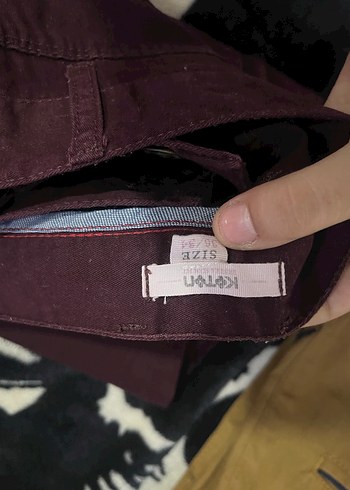Koton Bordo Erkek Süet Kumaş Pantolon