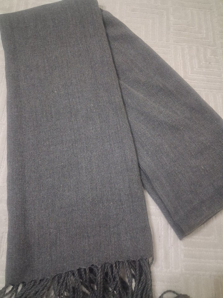 Gri ve Bordo Püsküllü  Şal.. - Görsel 2