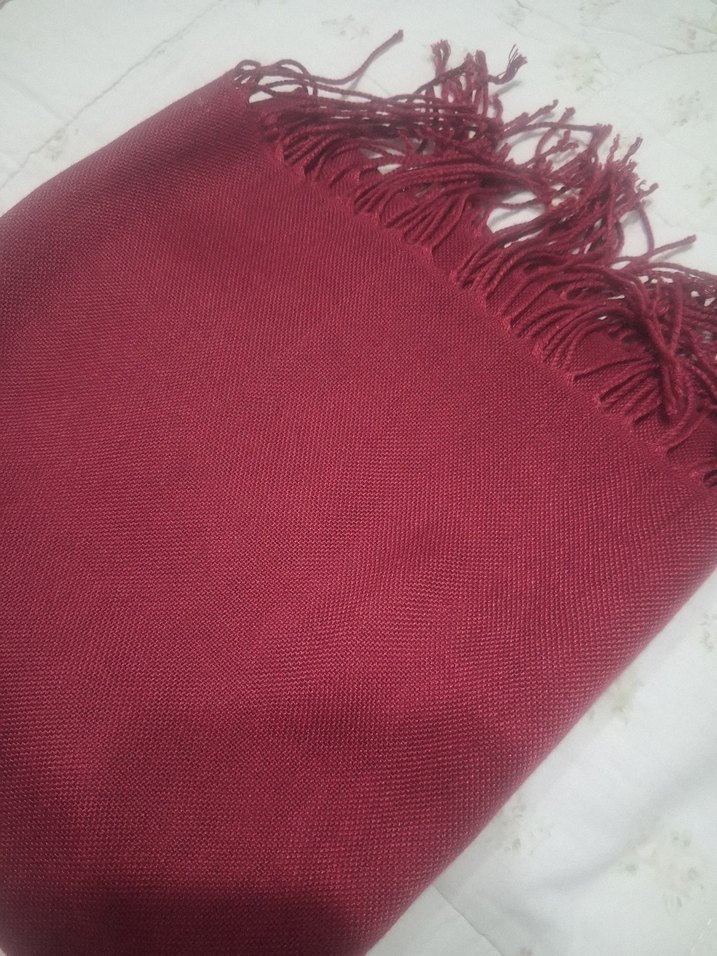 Gri ve Bordo Püsküllü  Şal.. - Görsel 3