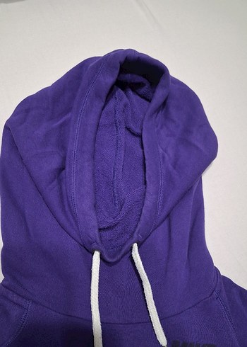 Mor Kapüşonlu Kadın Sweatshirt - Görsel 3