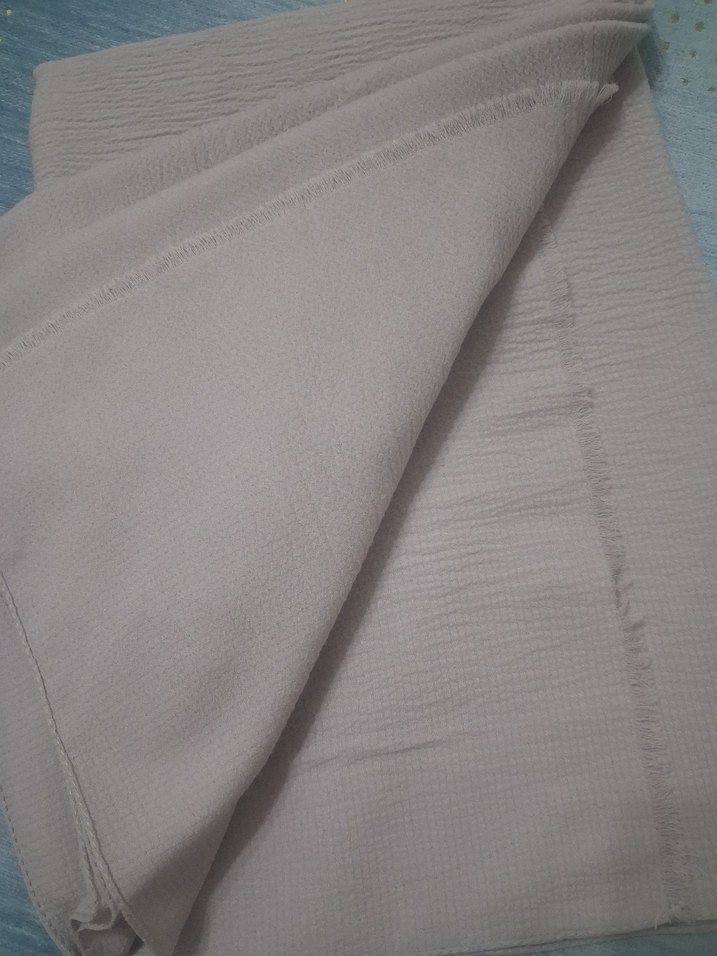 Bej ve pudra Kadın Pilili Suni Kumaş Şallar.. - Görsel 3