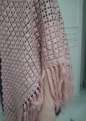 Pembe El Emeği Kadın Panço - Görsel 6
