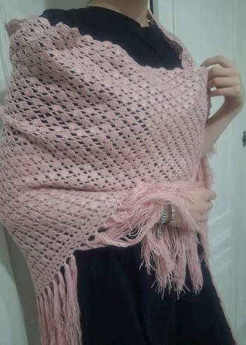 Pembe El Emeği Kadın Panço - Görsel 2