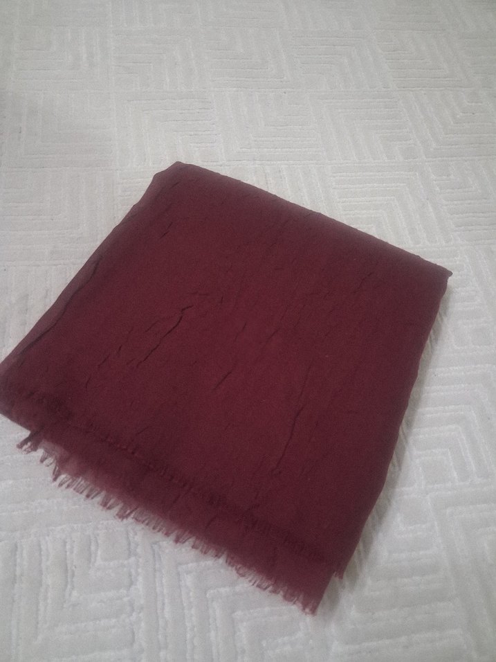 Bej ve bordo Keten şallar.. - Görsel 4