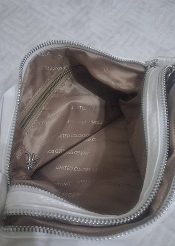 ORJİNAL BENETTON Baskılı Beyaz Kadın Çapraz Çanta.. - Görsel 9