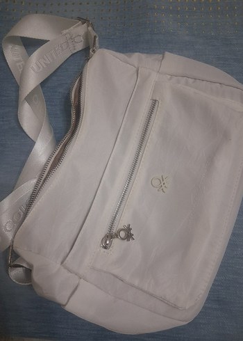 ORJİNAL BENETTON Baskılı Beyaz Kadın Çapraz Çanta.. - Görsel 5