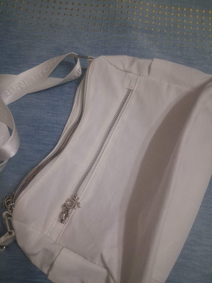 ORJİNAL BENETTON Baskılı Beyaz Kadın Çapraz Çanta.. - Görsel 4