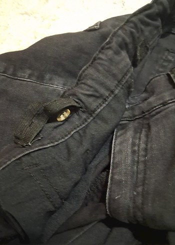 13-14 Yaş Beden LC Waikiki Siyah Erkek Çocuk Denim Şort