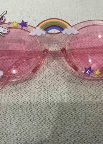 Beden pembe Renk Pembe Şeffaf Unicorn Temalı Kız çocuk Güneş Gözlüğü