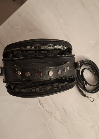 Siyah Deri Kadın Omuz Çantası - Görsel 6