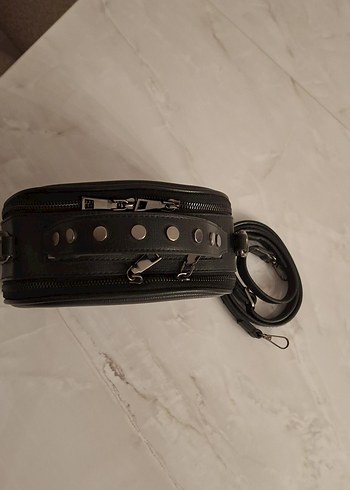 Siyah Deri Kadın Omuz Çantası - Görsel 5