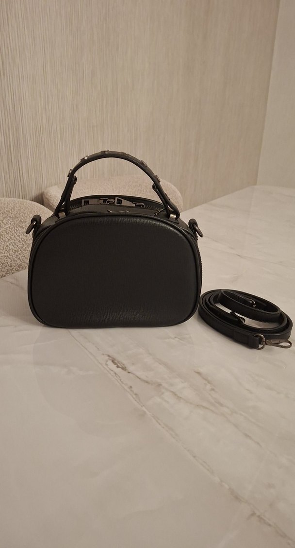 Siyah Deri Kadın Omuz Çantası - Görsel 3