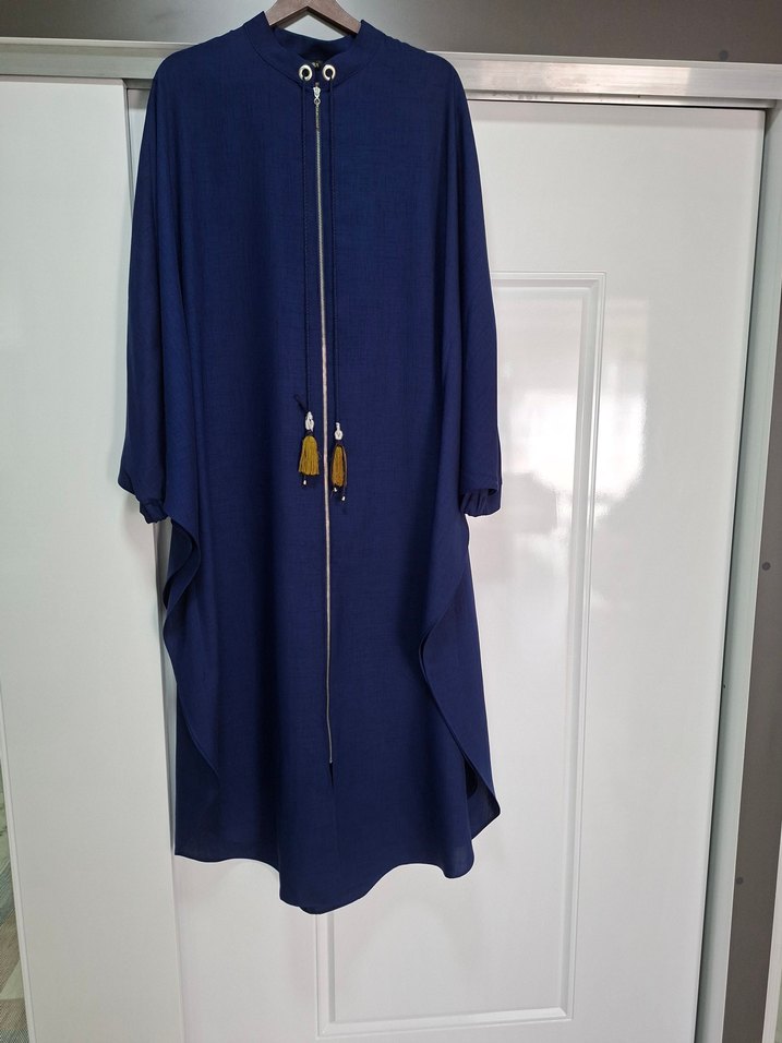 Uzun Kollu Nakışlı Mavi Bohem kayra marka - Görsel 2