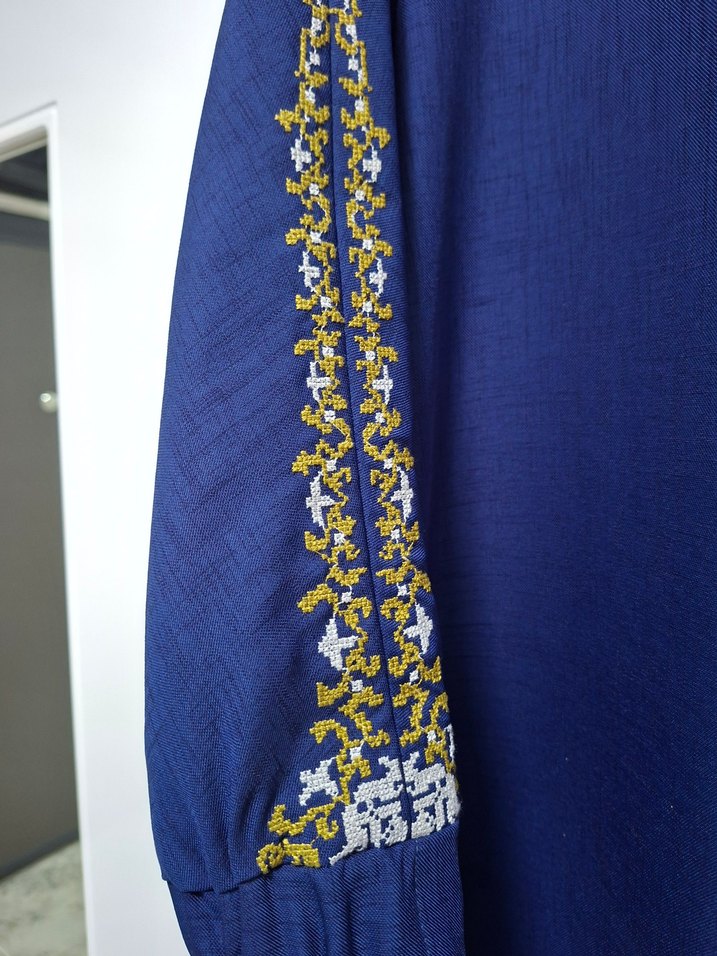 Uzun Kollu Nakışlı Mavi Bohem kayra marka - Görsel 5