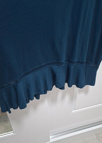 Uzun Kollu Tığ Triko uzun tunik - Görsel 5