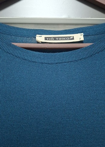 Uzun Kollu Tığ Triko uzun tunik - Görsel 2