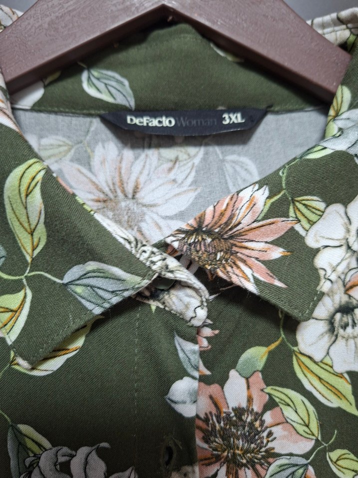 Çiçek Desenli Uzun Kollu Gömlek - Görsel 3