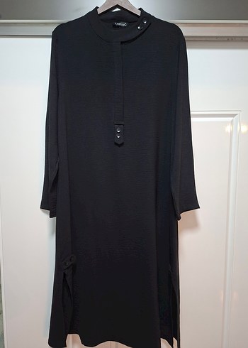 Siyah Uzun Kollu Yüksek Yaka ayrobin Tunik - Görsel 2