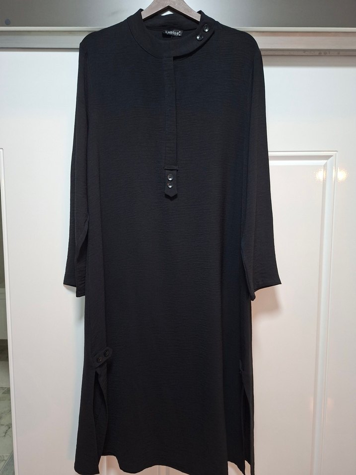 Siyah Uzun Kollu Yüksek Yaka ayrobin Tunik - Görsel 2