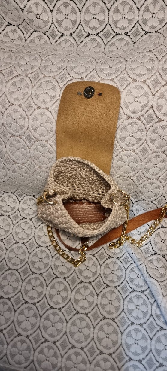 Bej Örgü Bohem Kadın Çanta - Görsel 4