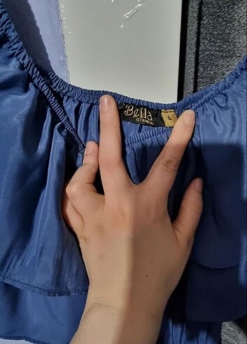 Omuzu Fırfırlı Elbise - Görsel 3