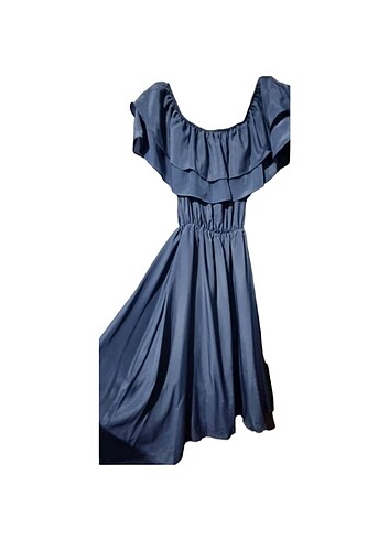 Omuzu Fırfırlı Elbise - Görsel 2