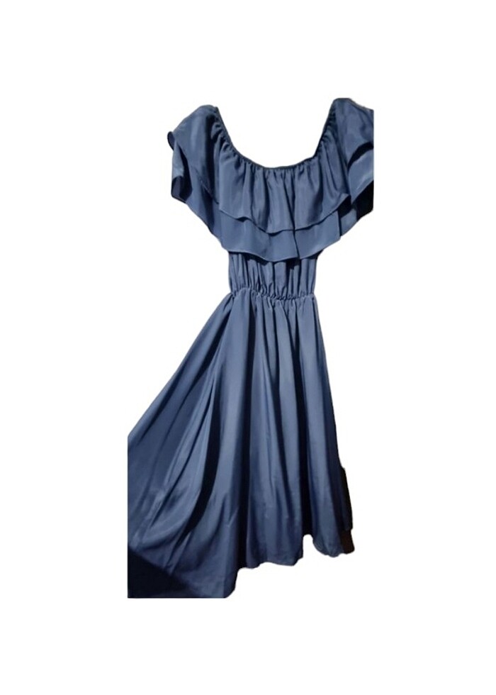 Omuzu Fırfırlı Elbise - Görsel 2